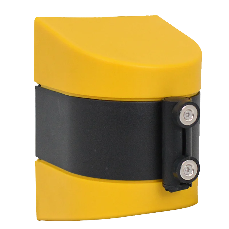 Qway Magnetic Wall Mount Retractable Belt Barrier with Yellow ABS Case Indoor and Outdoor use