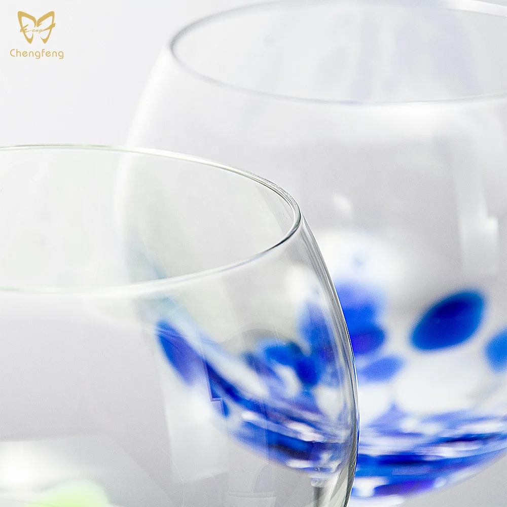 unique colored polka dots goblet wine glass wholesale suppliers