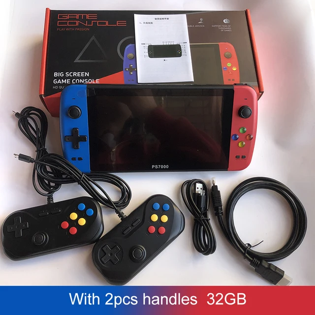PS7000 7 дюймов 128bit 32G ручной аркадные игры consolas de juegos видео портативная игровая консоль для GBA