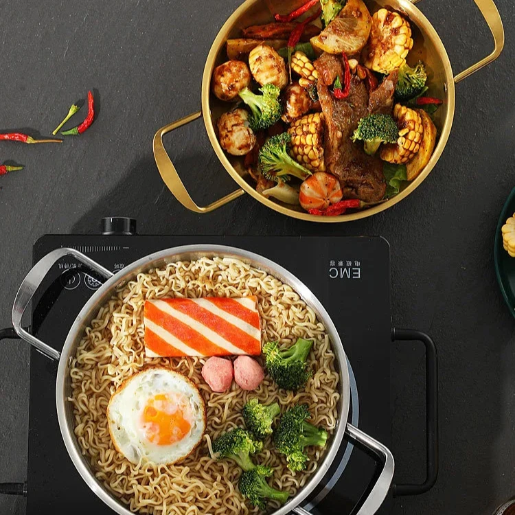 Korean style multi-function stainless steel seafood boil pot restaurant seafood pot non stick sauce pot