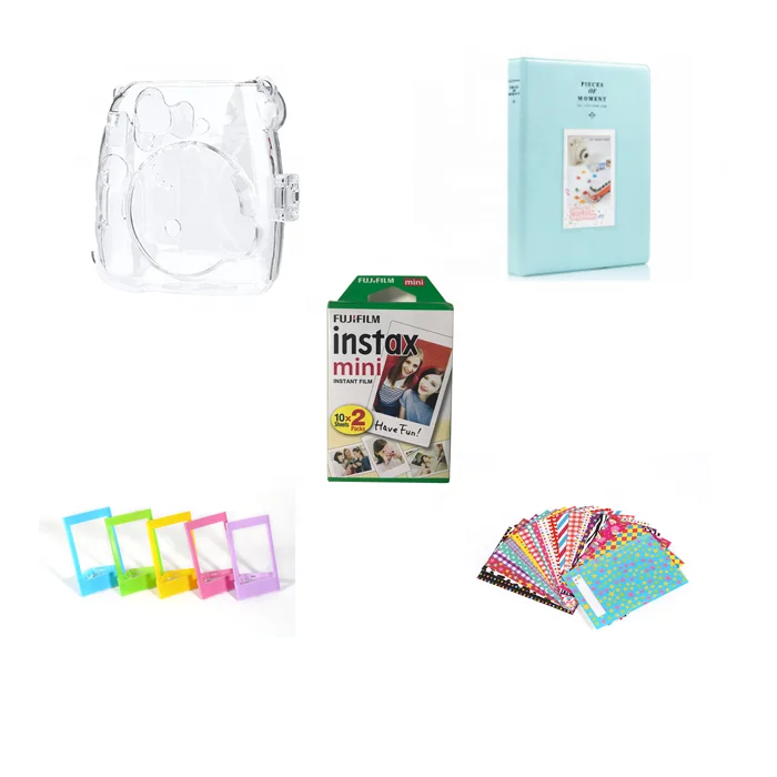 Лидер продаж, комплект аксессуаров Lerp для камеры fujifilm instax mini 8/9, прозрачный Кристальный чехол с двойной упаковкой