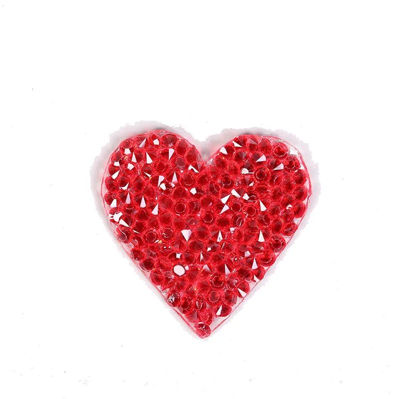 3.5cm 3d Love Heart Rhinestone Motif Iron on Patches Applique for Heat Transfer Clothing Shoe Bag Diy Iron Patches for Clothing