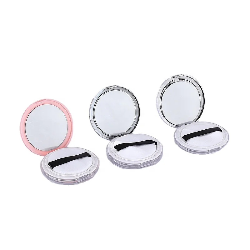 Luxury Wholesale Empty Gold Silver Powder Container  Box With Mirror Inner Big Size Diameter 76mm