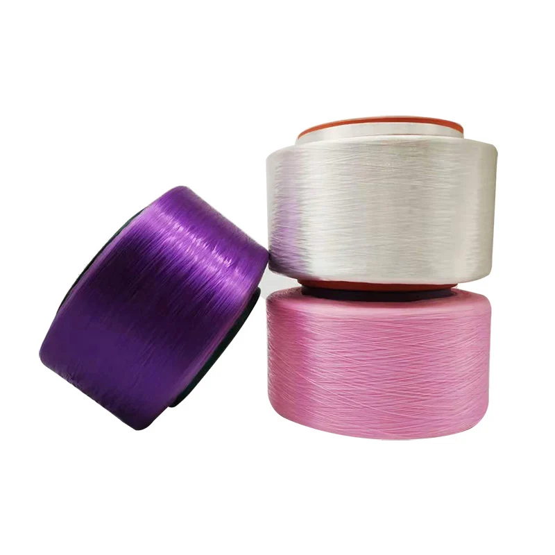 Polyester Yarn FDY 150D/48F Bright Trilobal Golden color Polyester Filament Yarn