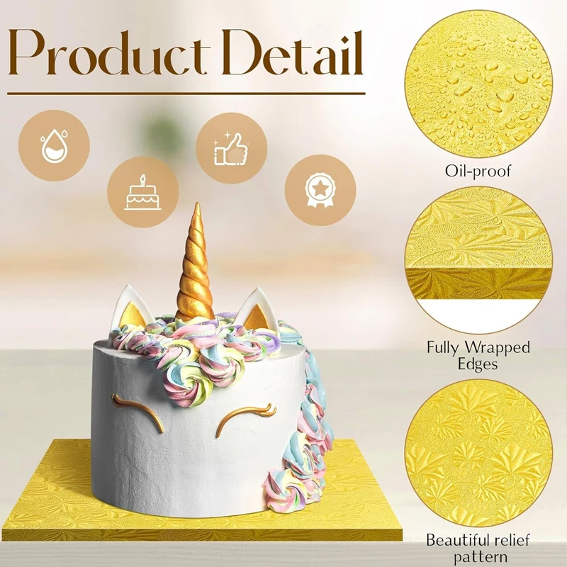 Custom Size 2-12mm Thickness Round Square Cake Drum Corrugated Cake Board