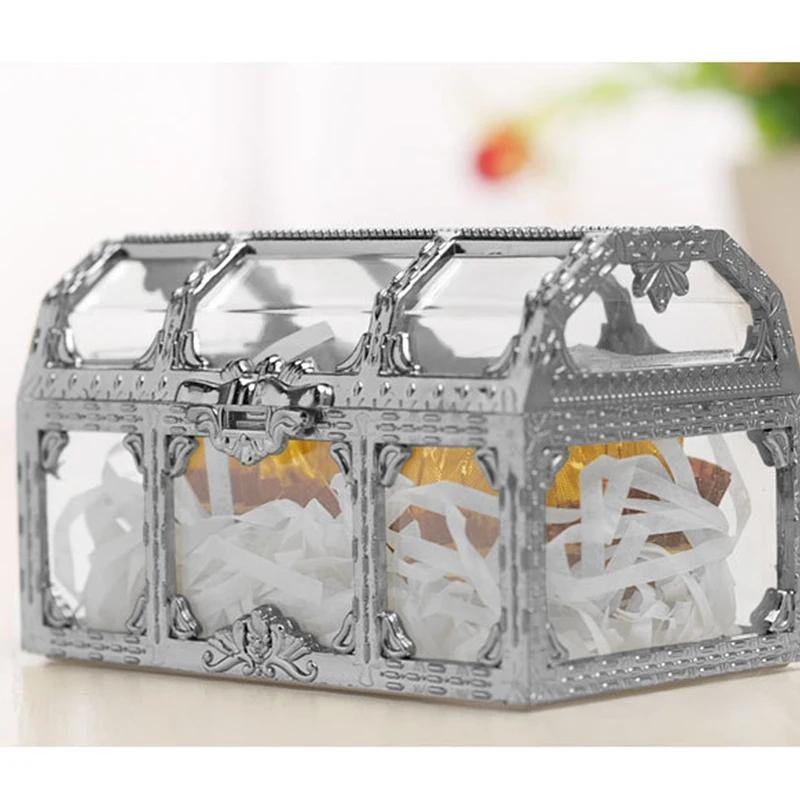 wholesale Golden plastic candy boxes for Chocolate with windows