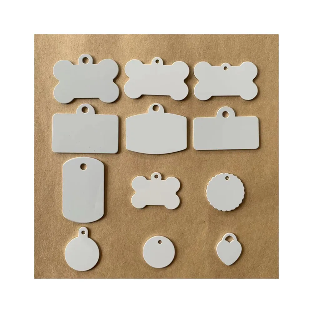 2024 New Two Sided Dog Bone Sublimation Blank Dog Tags Personalized Sublimation Aluminum Pet ID Tag Blank