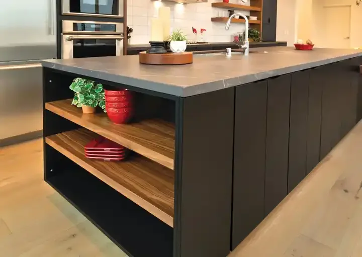 Latest Smart Design Modern Home Customized Grey Kitchen Cabinets from China