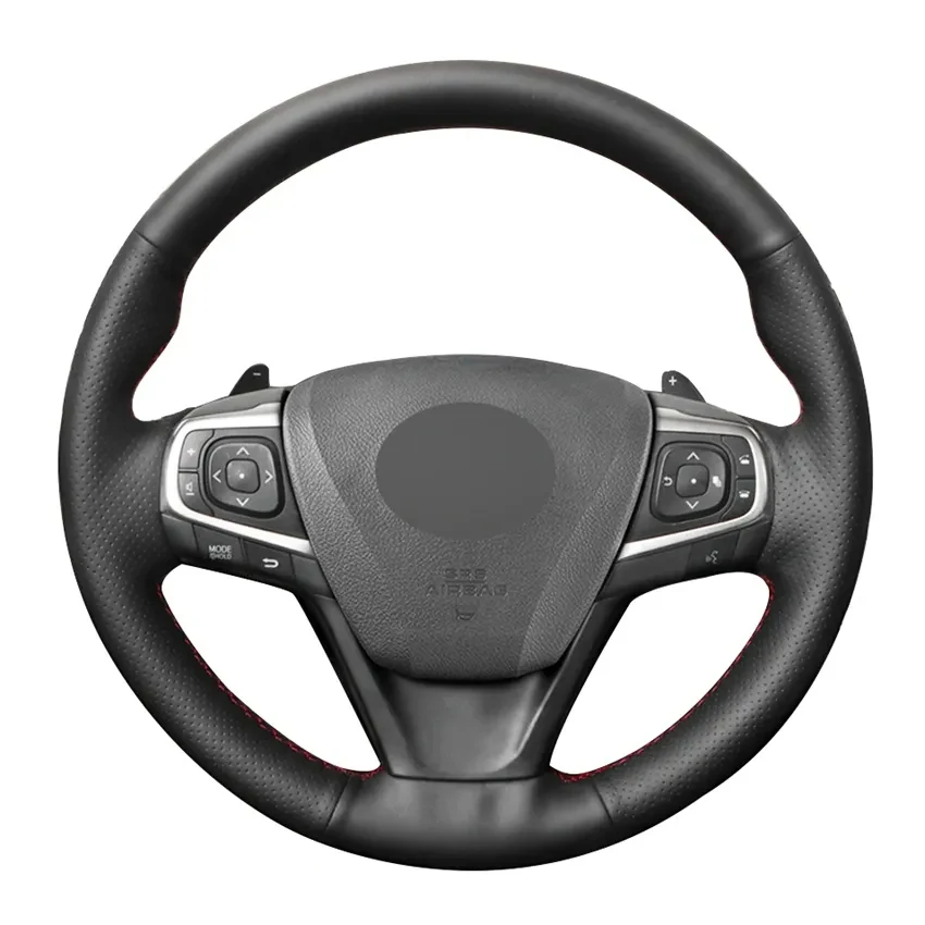 Black Genuine Leather Car Steering Wheel Cover for Toyota Camry 2015 2016 2017 Avalon 2013 2014 2015 2016 2017 2018