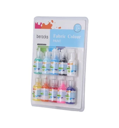 Worthful Non-Toxic 10ct*30ml or 50ml Beautiful Fabric Paint for Kid Arts and Crafts