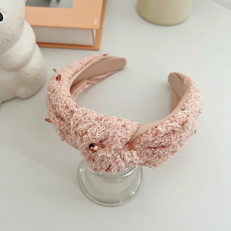 Fashion hairband retro versatile women hair accessories spring pink knotted headband