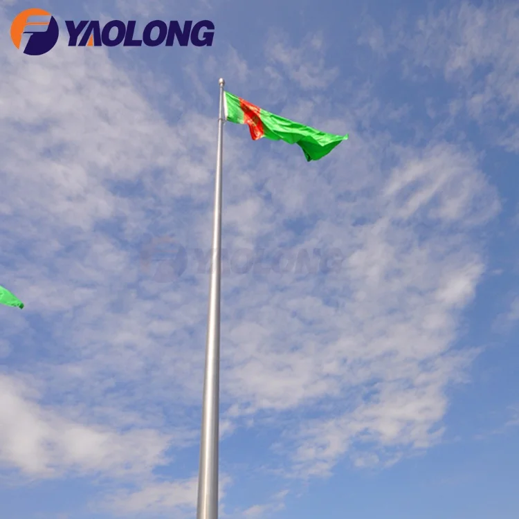 Yaolong 6M 10M 15M 20M 304 316 Stainless Steel Electric Motorized Flag Pole Aluminum Alloy High Quality Flagpole
