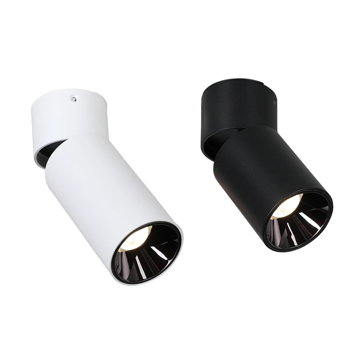 Суперъяркий Светодиодный прожектор для помещений 12 Вт, белый, черный, круглый потолочный прожектор