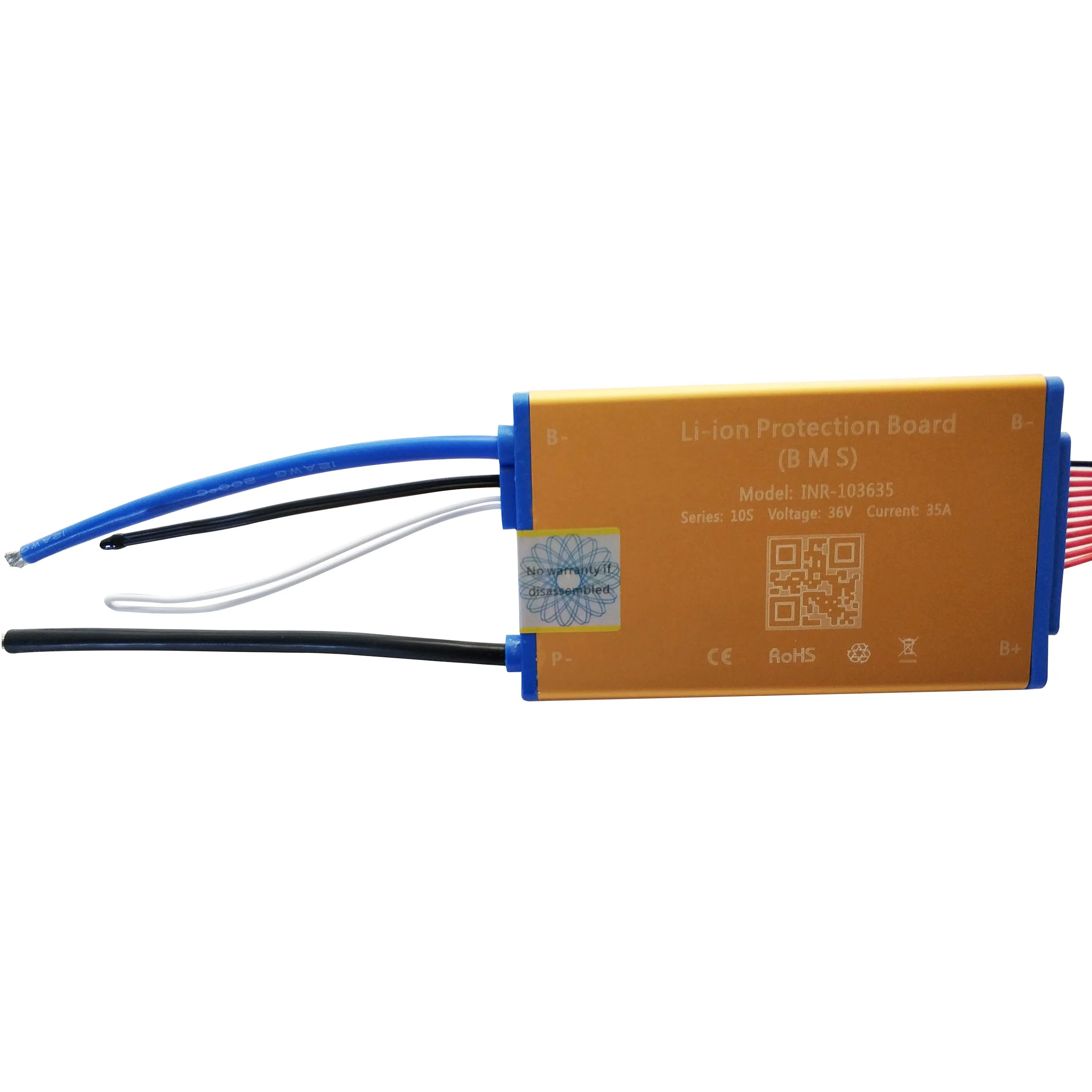 High quality 10S 36V 15A 25A 35A  Li ion BMS with Balacnce temperature sensor ,ON/0ff switch for E-bike