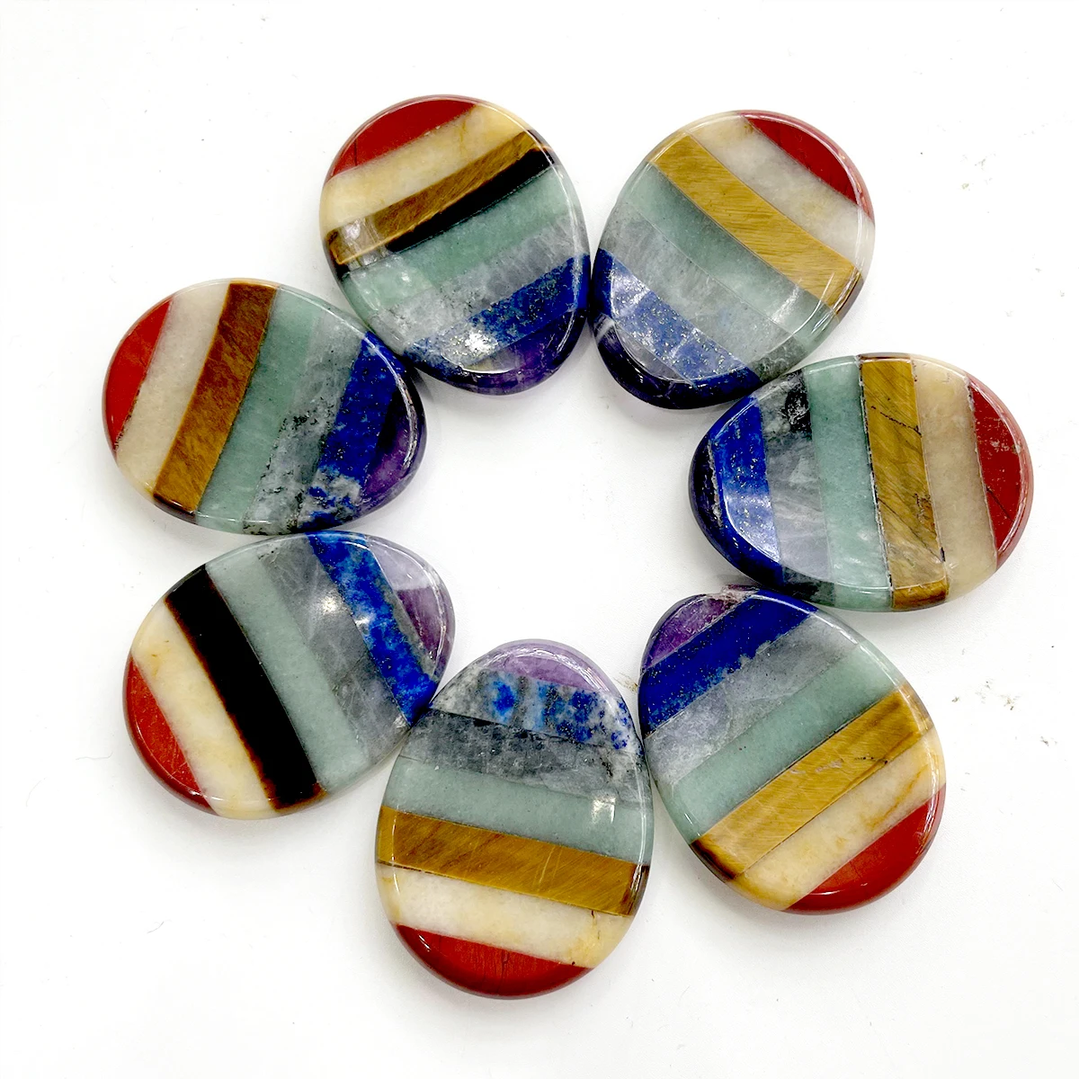 Wholesale Custom Design Natural Rock Crystal Stone Seven Chakra Ornament Series Natural Stone For Gift