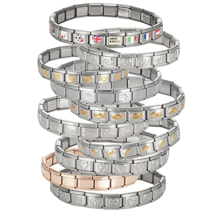 Italian Charm Bracelet Charms Stainless Steel Gold Bangles Custom Wholesale Wristband Bracelets