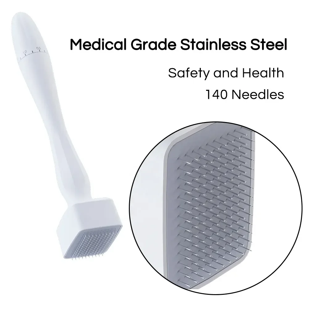 Medical Adjustable Titanium140 Needles Derma Stamp Microneedling Skincare Tool For Hair Growth & Eye Lip Skin Application
