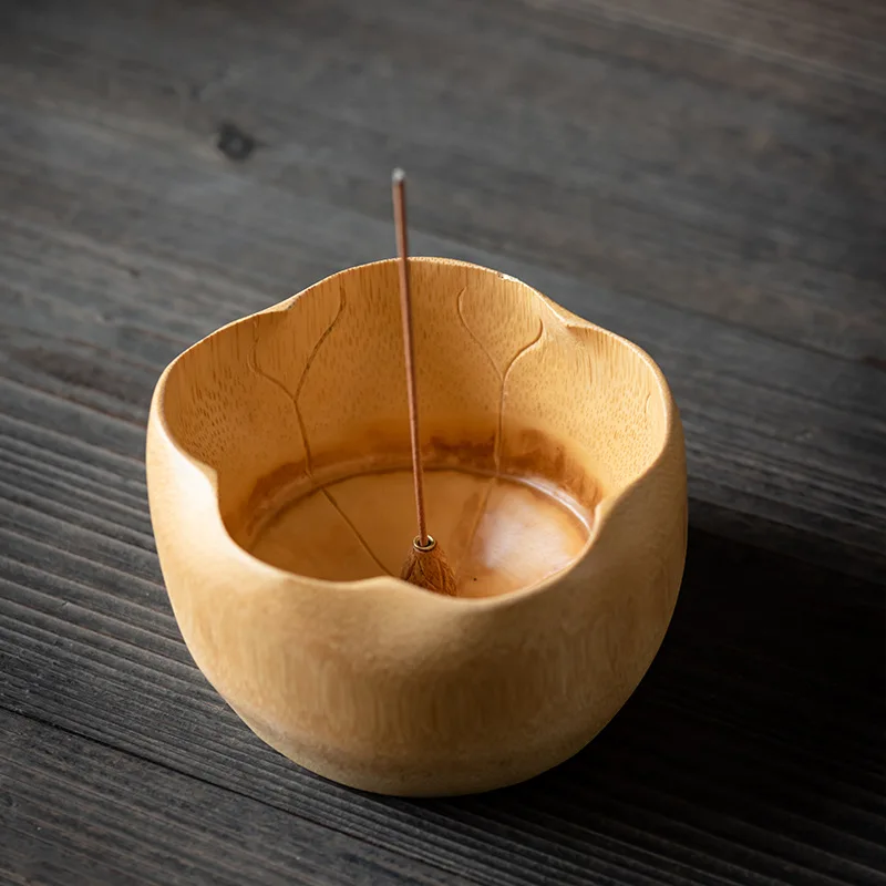 Incense Stick Holder Burner Censer Chinese Style Antique Bamboo Lotus Incense Burner Table Lying Incense Table Decoration