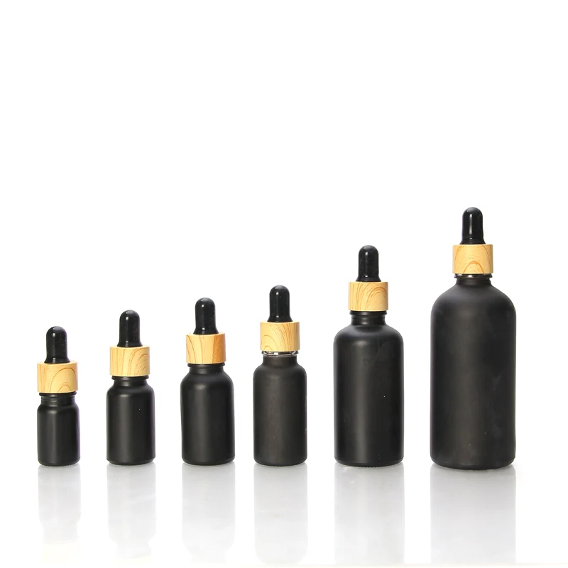 fancy 10 ml thick bottom bamboo glass designer perfume serum essential oil sample bottle gold with dropper 30 ml