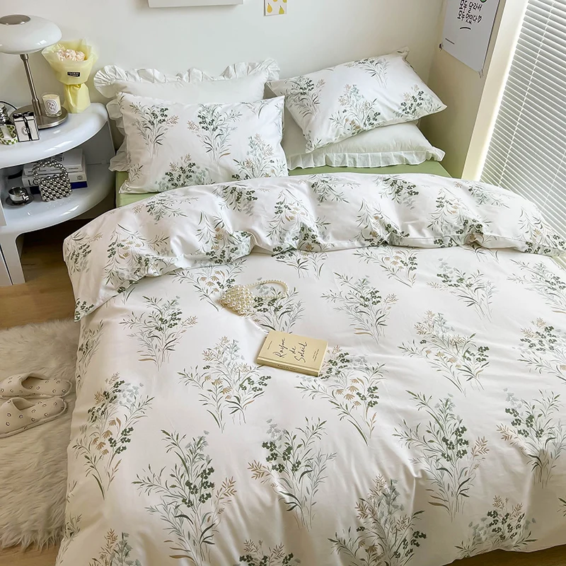 Thread Count Cotton Small Single Bed Fitted Sheet Quilt Covers Bamboo Winter Comforter Set