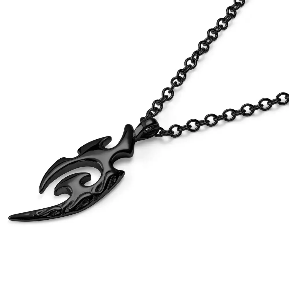 Trending Products 2023 New Arrivals Black 316L Stainless Steel Tribal Pattern Pendant Necklace for Men