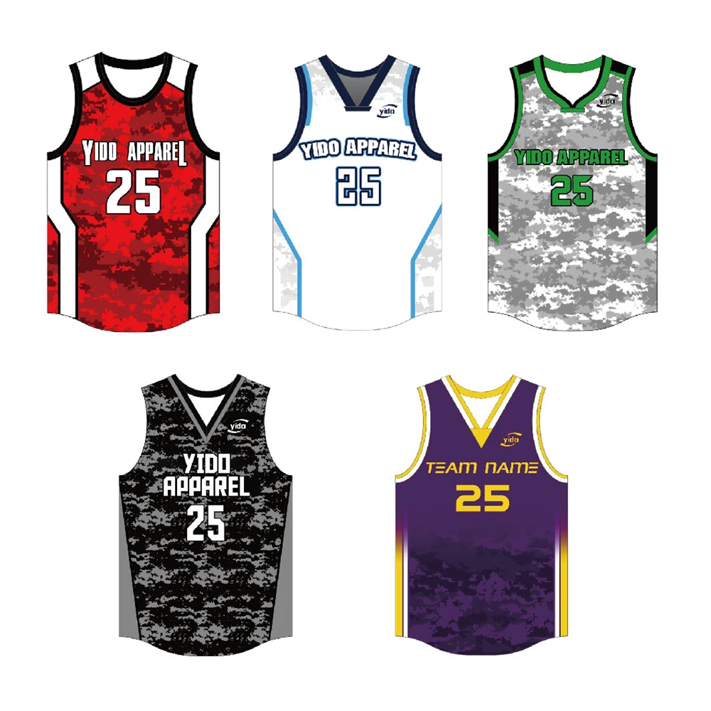 Amateur basketball team custom 3D design black basketball jersey for men