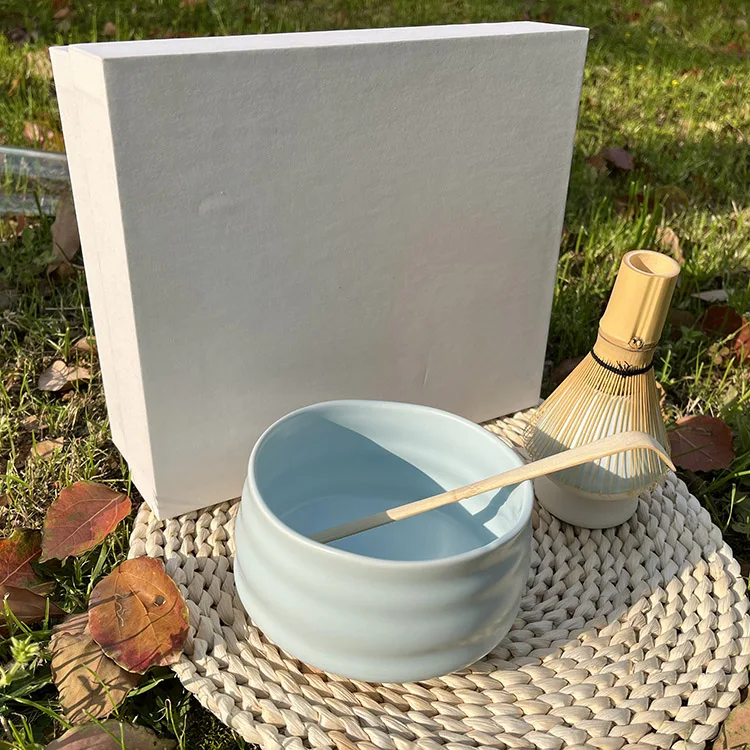 OEM Custom Logo Matcha Tea Set Bamboo Whisk Set Bamboo Chasen Matcha Bowl Scoop Matcha Kit