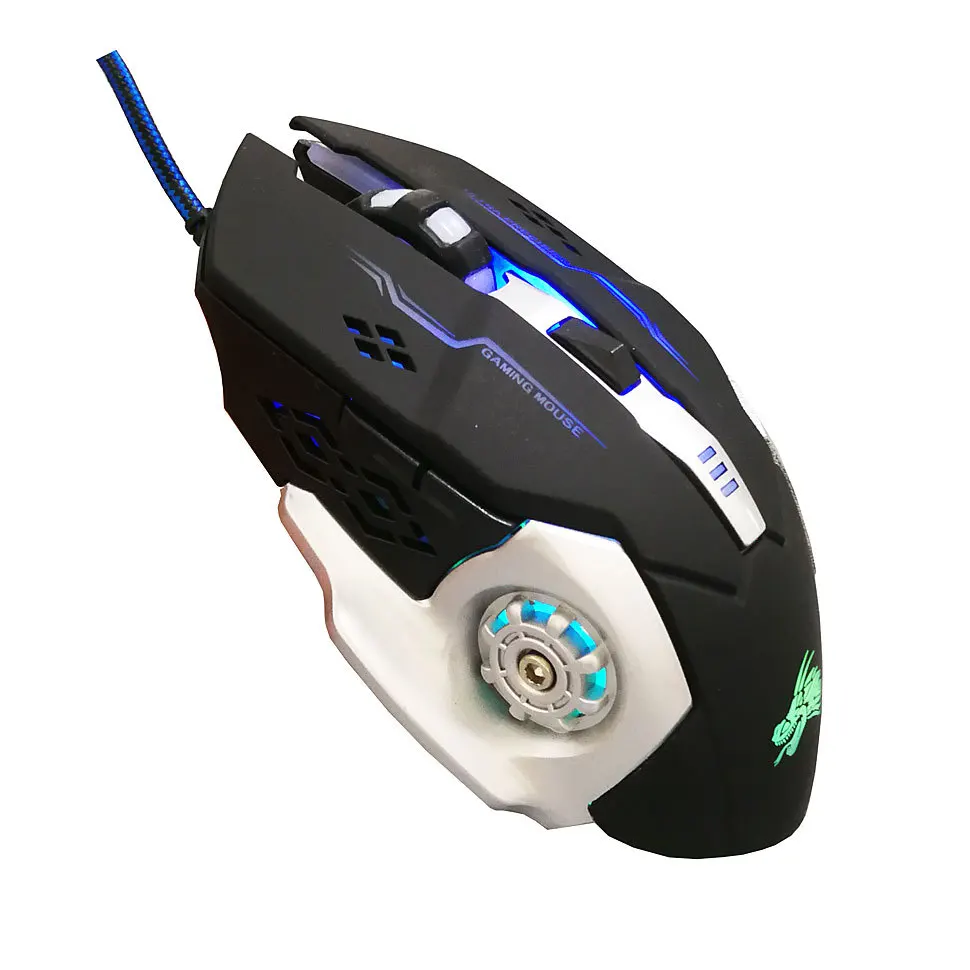 Горячая Распродажа светодиодная подсветка 3800 точек/дюйм USB Проводная высокочувствительная игровая мышь для ноутбука
