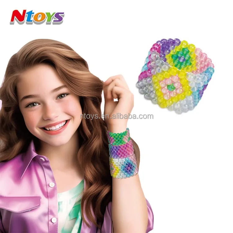 DIY Beads Kit for Children Colorful Beads Jewelry Toys Bracelet Accessories