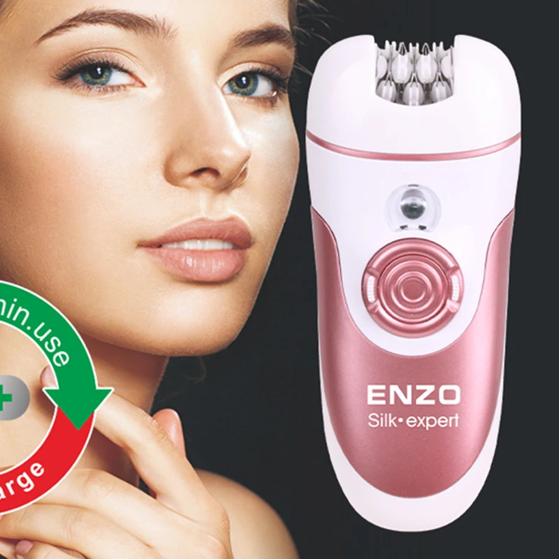 ENZO 3-In-1 Epilator Body Hair Removal Device Cordless Rechargeable Electric Tweezers & Shaver & Callus Remover For Women & Men