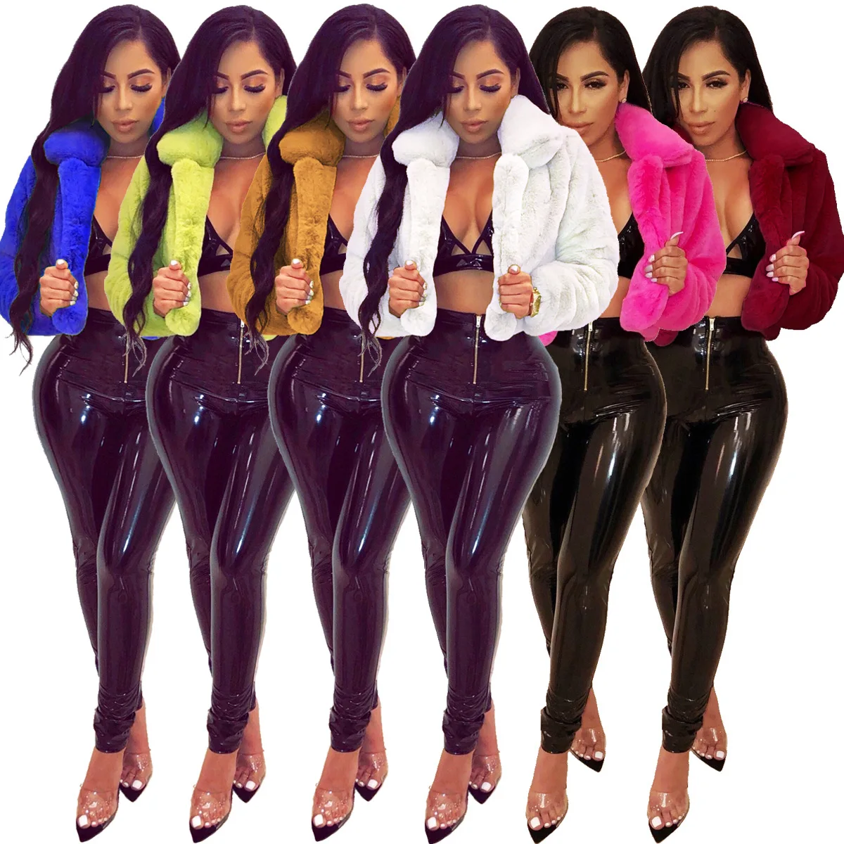 Wholesale Fashion Warm Thick Short Ladies Winter Pink Women Faux Fur Fox Coat