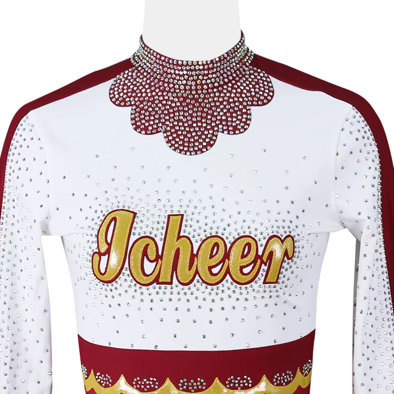 2022 Design your own rhinestone cheer outfit custom cheerleading dance uniform cheerleader costume