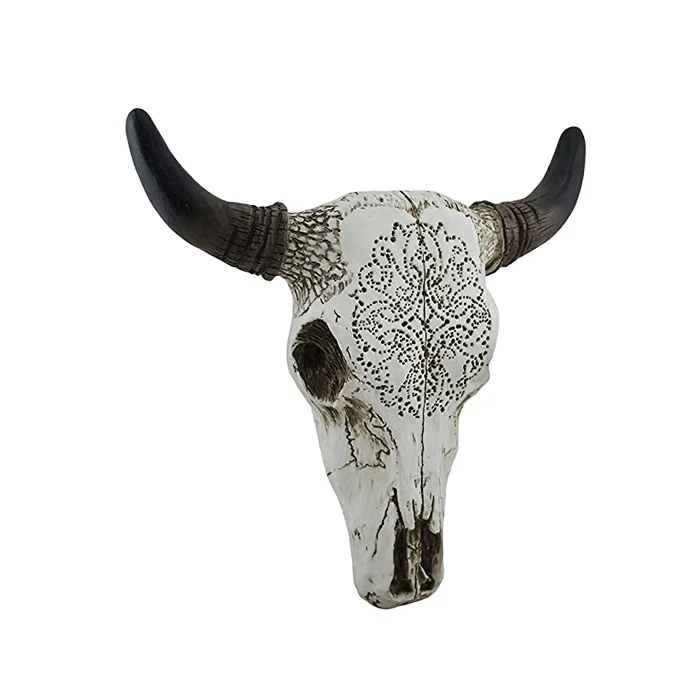 Красочный каучуковый Юго-Западный Ацтекский Череп корова Настенный декор окрашенный художественный череп