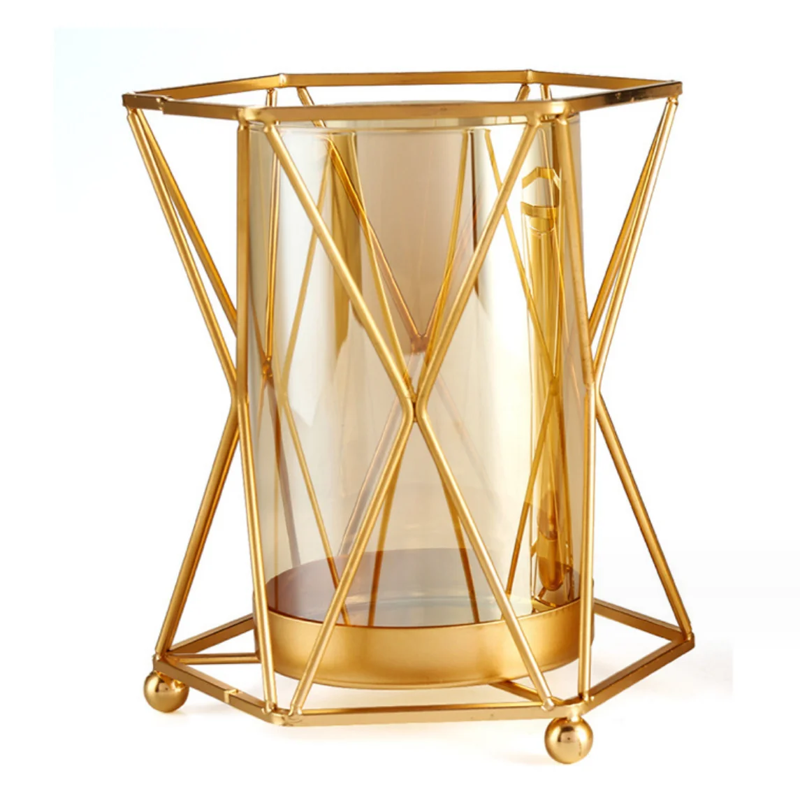 Artificial Hand Craft Good Quality Resin Electroplate Crafts Resin Gold Colors Home Decoration Metal Statue Geometry Figure