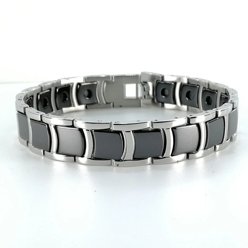 Mens Magnetic Therapy Black Power Band 4 in 1 health elements ceramic bracelet