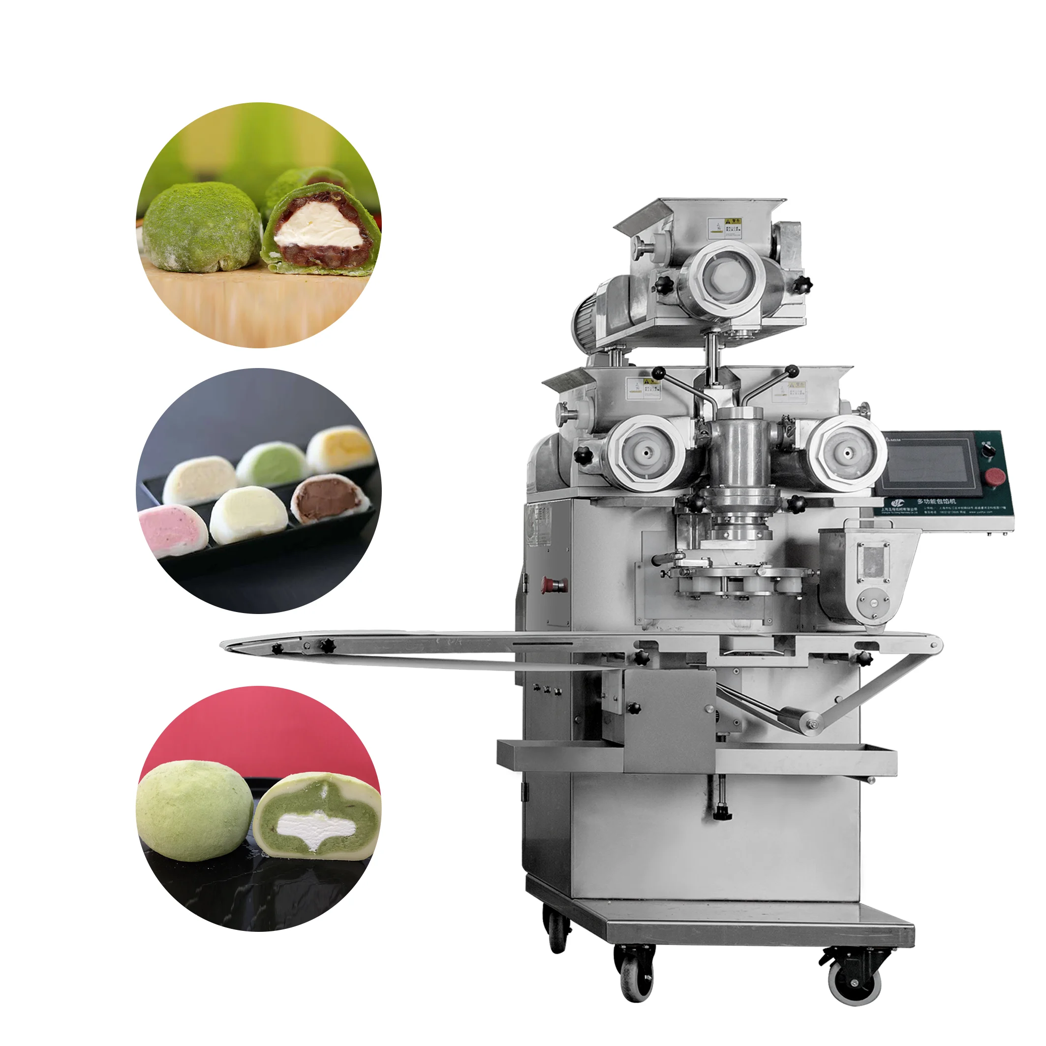 Cheese mochi ice cream encrusting machine