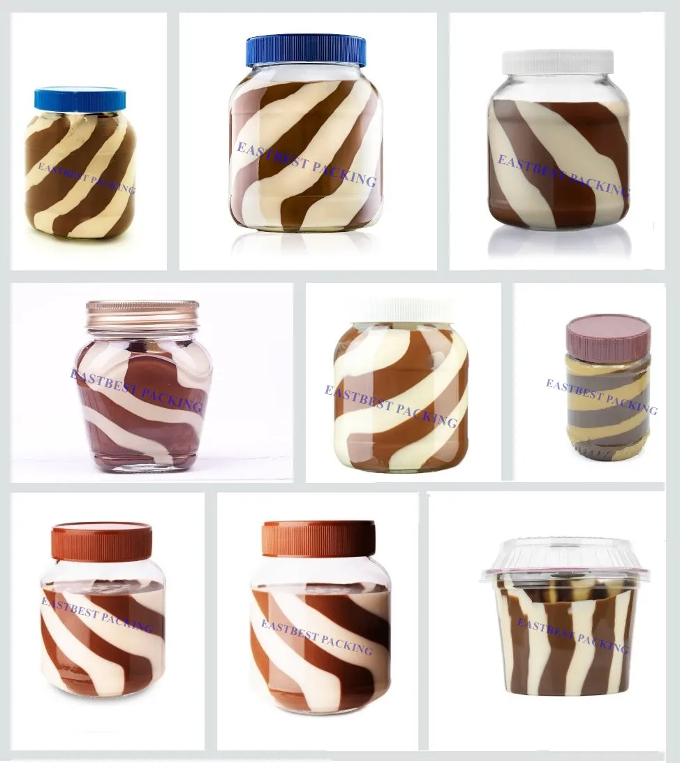 glass jar chocolate swirl peanut butter duo spread filling machine filler