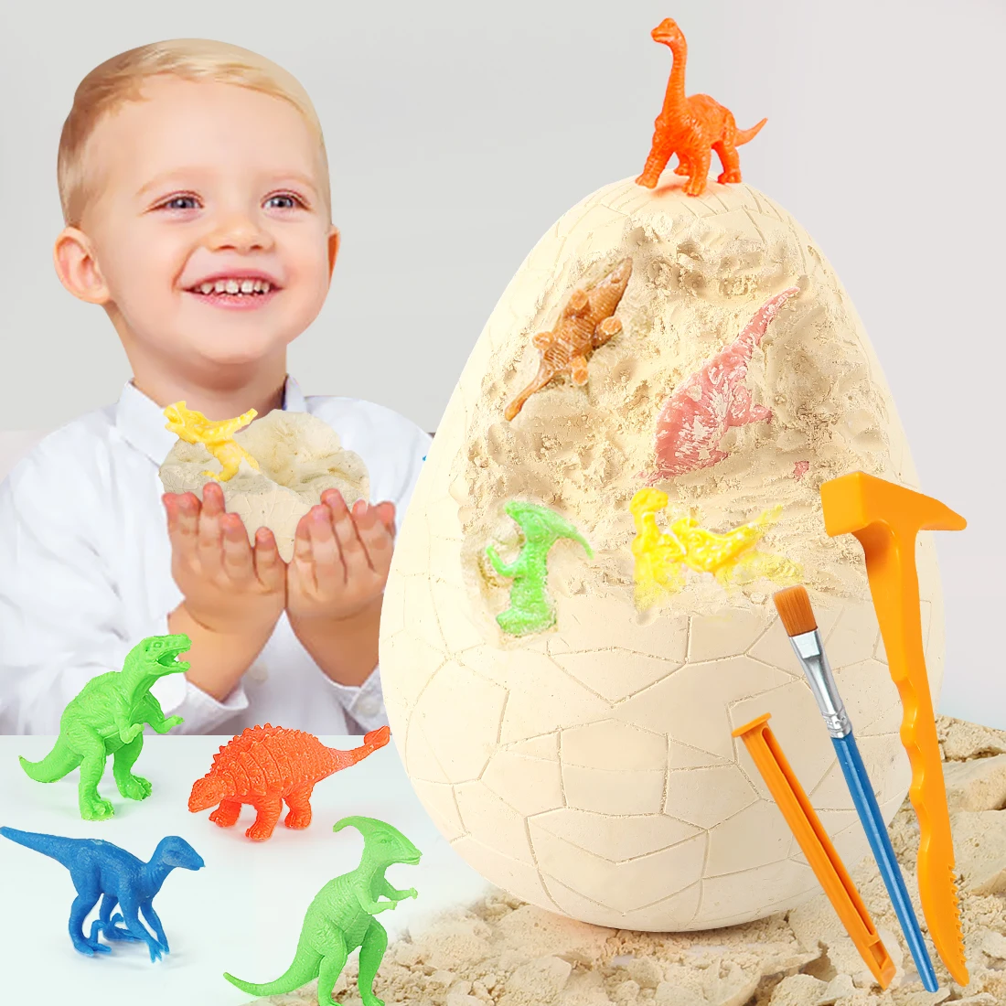 Jumbo Surprise Egg Toys Dinosaur Eggs with 16 Different Dinosaurs Science Kits for Kids Educational Toys Dino Eggs Dig Kit