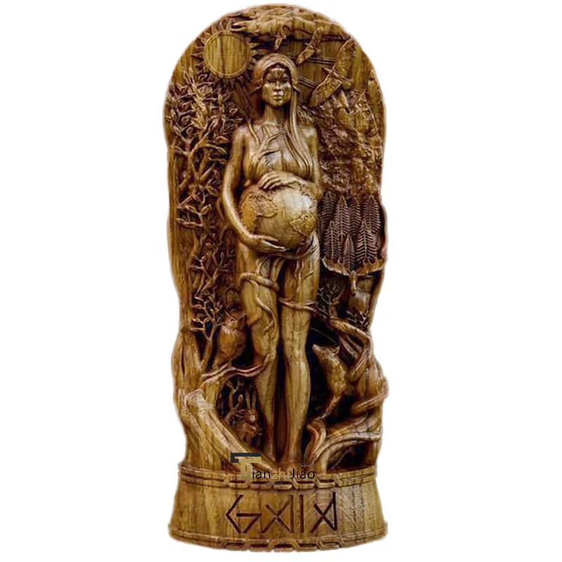 Mother Earth Gaia Goddess Landscape Witchcraft Ornaments Resin Temple Nordic Greek Gods Goddess Figure Sculpture Statue
