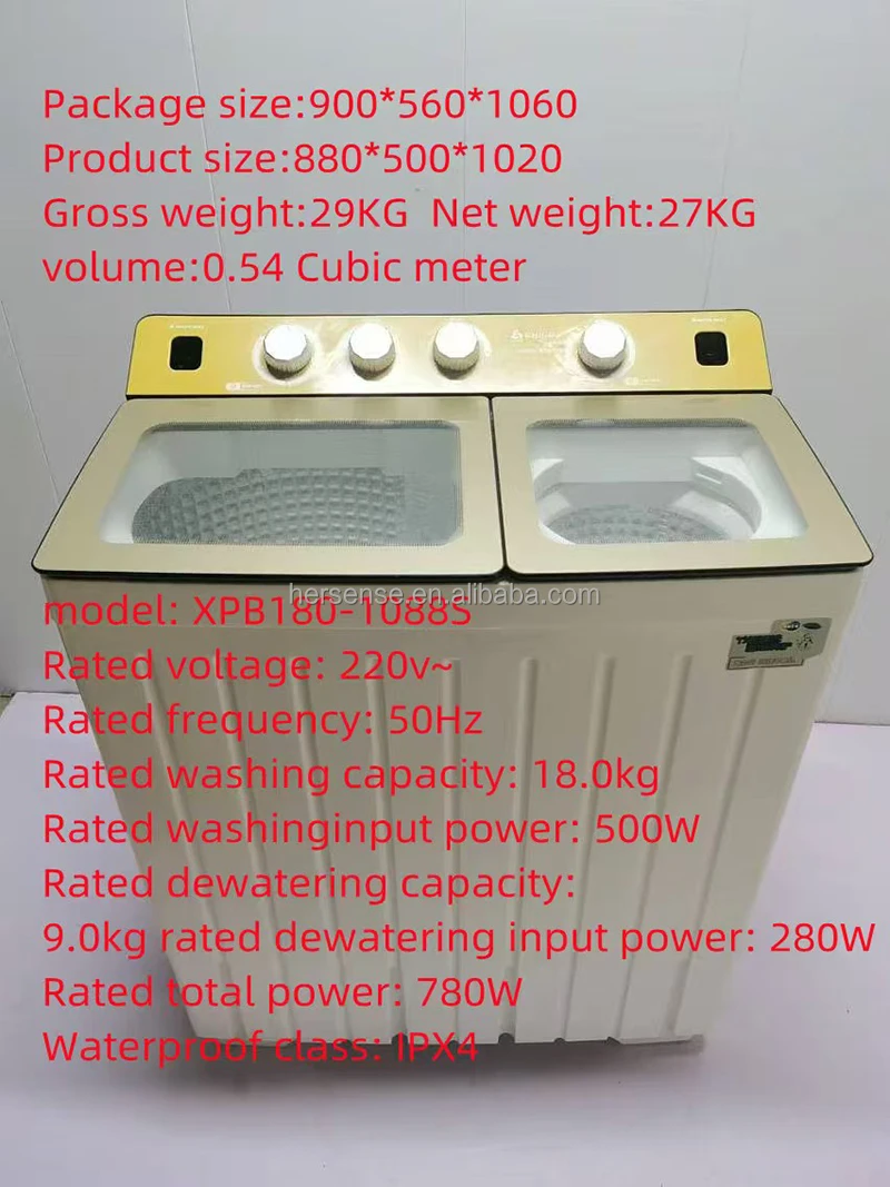 Chigo Semi Automatic Double Tube Washing Machine with Spin Drying 18kgs/8kgs Household Washer lavadora Hot Sale Africa 220V