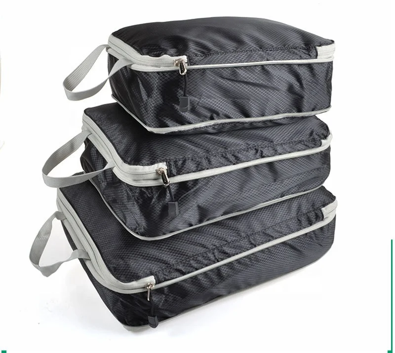 Nylon Packing Cubes Travel Pouch clothes Storage Sack bag Custom Luggage Organizer Compression Bag travel organizer bag set