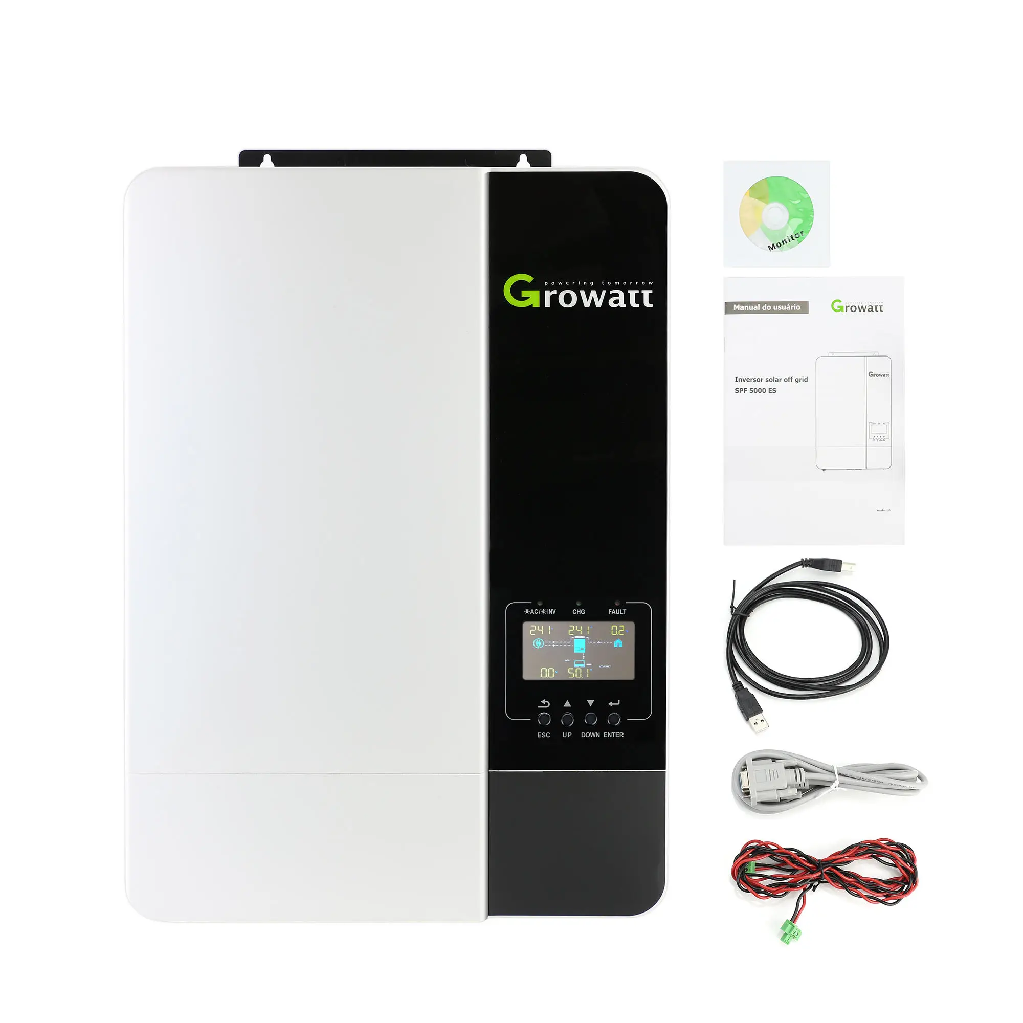 Growatt off Grid Solar Inverter 5kw 5kva Wifi Spf 5000 Es Growatt 3.5kw Spf 5000es off Grid Inverter Solar System