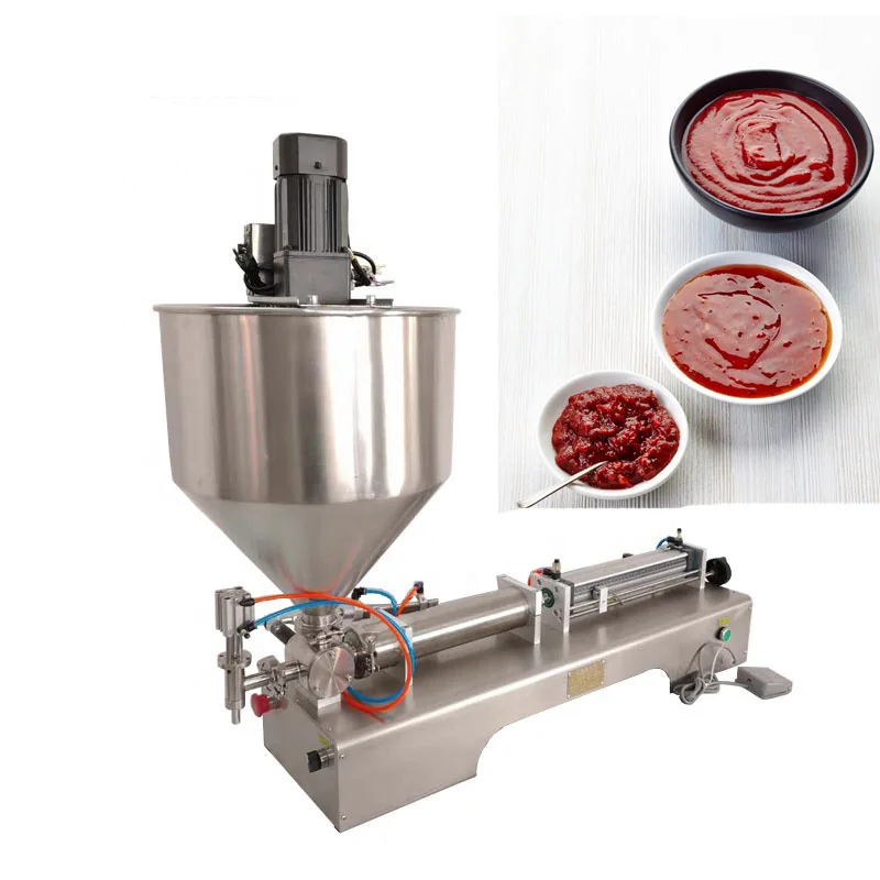 Horizontal single head honey stick cream Stirrer tank paste filling machine high viscosity liquid filling machine with Stirrer