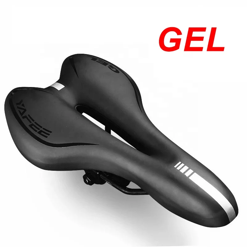Bike Saddle Silicone Cushion Cycling Seat PU Leather Surface Silica Filled Gel Timetrial Comfortable Shockproof Bicycle Saddle