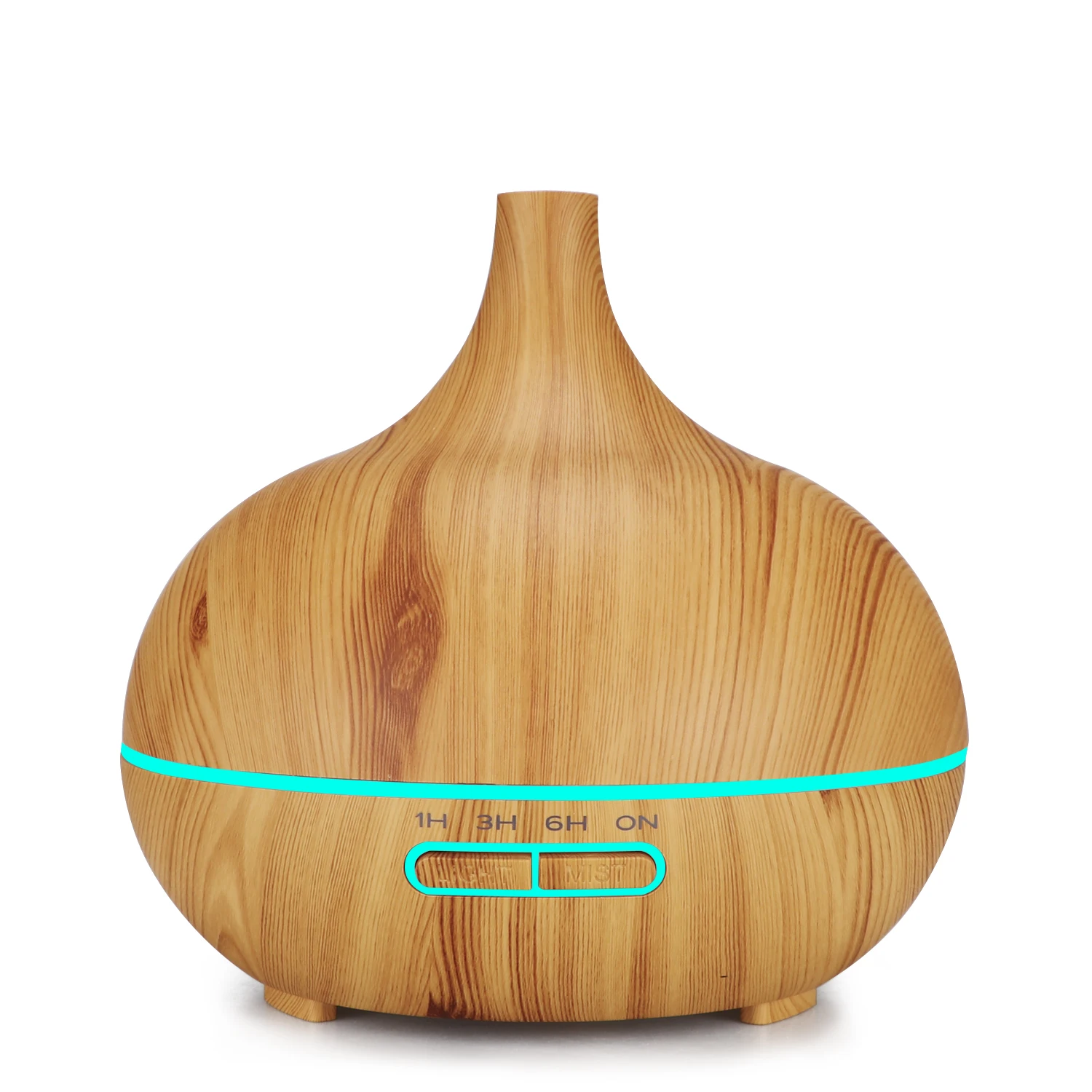 Hot sale OEM 300ml led light wooden grain humidifier onion shape essential oil diffuser
