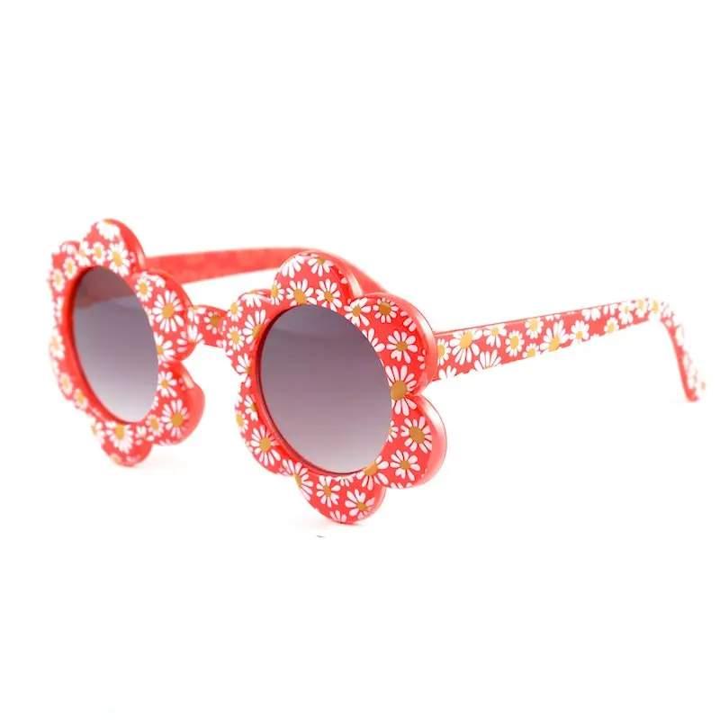 Flower Shape Sun Glasses For Children With Printing Fashion Kids Sunglasses