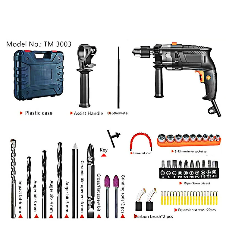Professional 1100 watts 13mm High Quality Combo Electric Power Tools Set Corded AC Impact Drill