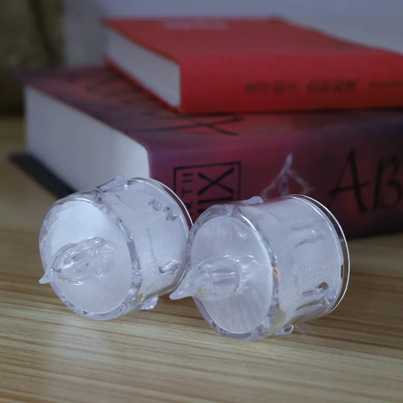 LED Electronic Candle Transparent Shell Tea Wax Smokeless Night Light PVC Tearing Simulated Candle Tea Wax