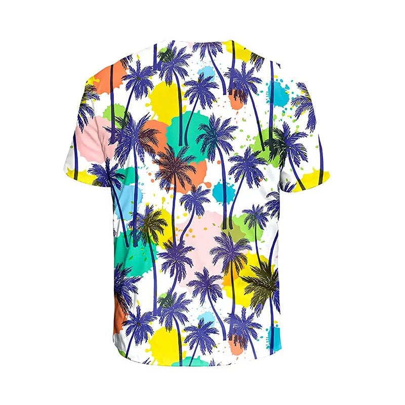 Wholesale All Over Printed Tshirt Palm Paradise 3D Printing Summer Tropical Graphic Tshirts For Men Women
