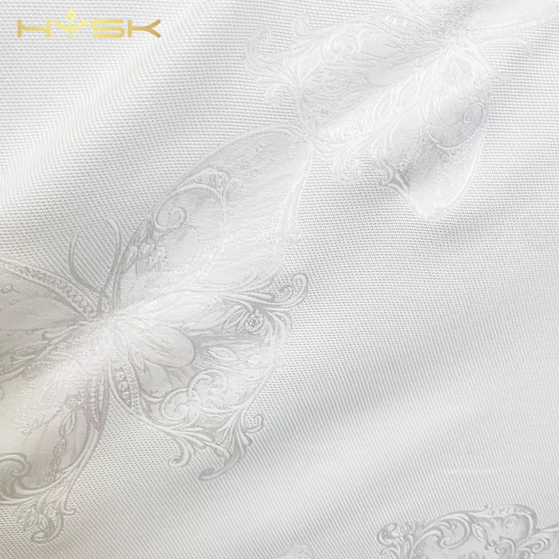 fast shipping 100 pure silk satin jacquard fabric 30mm white black heavy silk material chinese brocade in silk